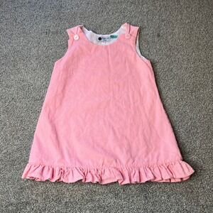 Smock Dot dress girls‎ 5 Pink Corduroy Ruffle Pinafore preppy classic school